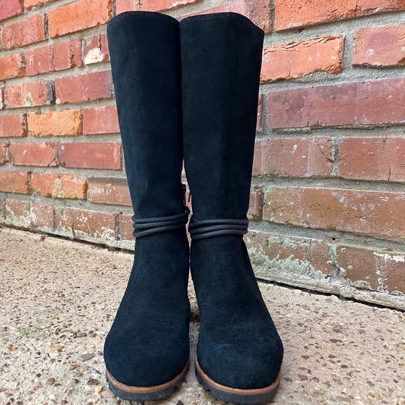 Sorel Farah Black Suede Mid Calf Tassel Boots Size 7 - Picture 4 of 10